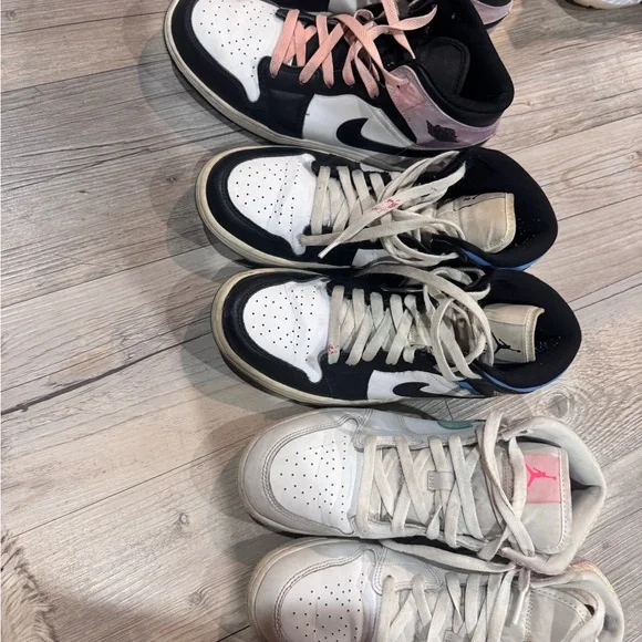 Jordan Women's Sneakers - Black, White, Pink - Picture 1 of 7